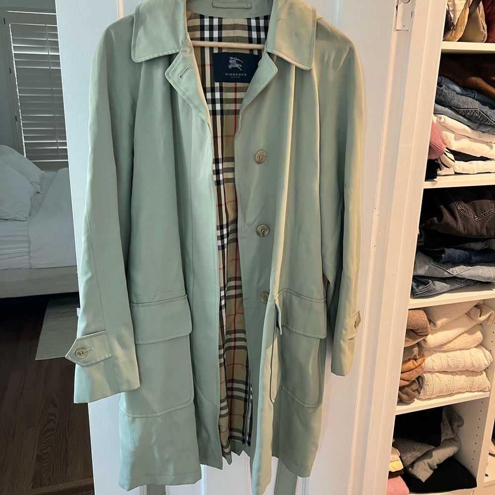 Vintage Burberry Mint Green Trench